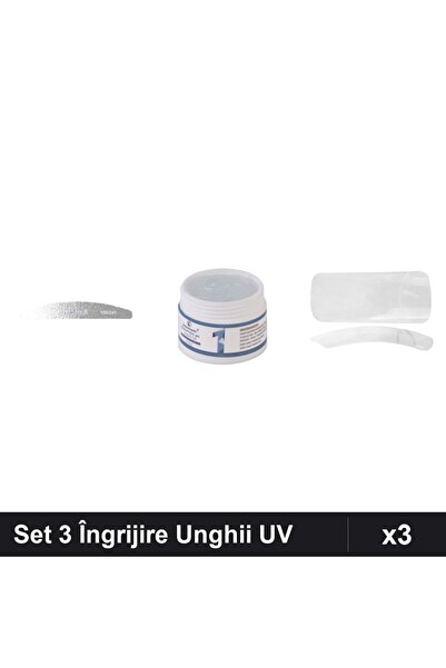 Makeup Set 3 Unghii - Pilă Emma 150/240, Gel Constructie UV LED 15g, 500 Tips...