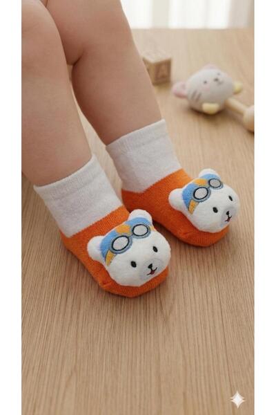 HaanBebe 3D Hayvan Figürlü Sevimli Kız/Erkek Bebek Çorabı - Oyuncaklı Eğitici...