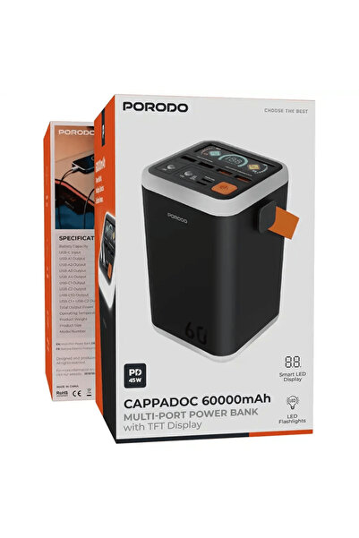 porodo بنك طاقة كابادوك بسعة 60000 مللي أمبير في الساعة - شحن سريع 45 واط مع ...