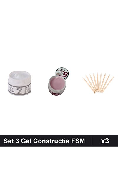 Makeup Set 3 Gel Constructie UV LED FSM 15g Nuante 02 32, Betisoare Portocal ...