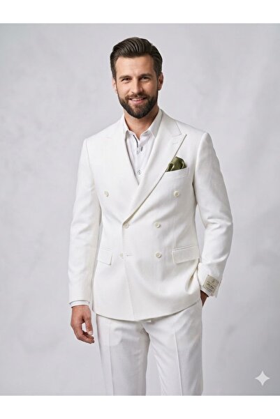 SELİM HAVAN Double-Breasted Striped Men's Blazer Jacket 0024