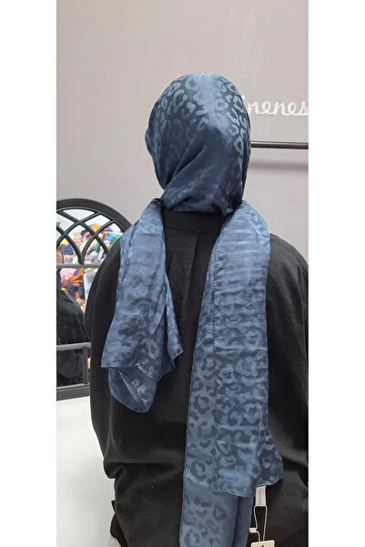 AMİNENESİL leopar desen aerobin şal indigo renk
