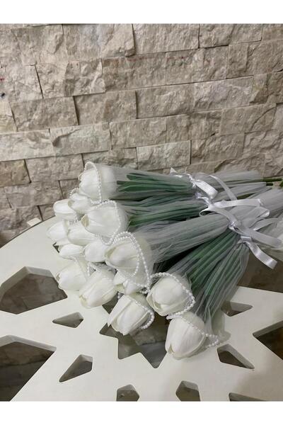 16 Adet Beyaz Tekli Lale Nikah Söz hediyelikleri