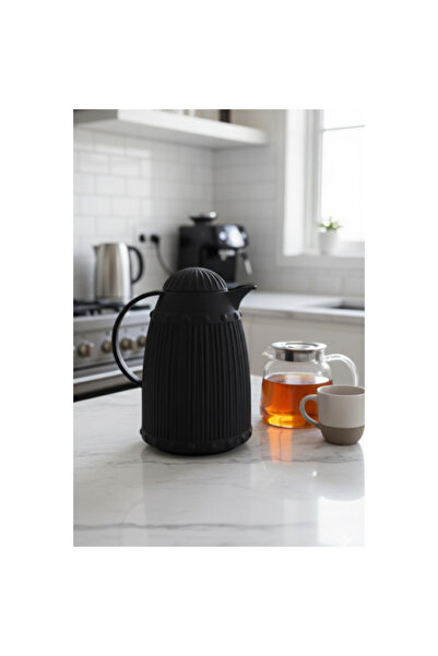 OSKA GLOBAL 1 Lt Thermal Insulated Tea and Cold Water Thermos Black (Keeps Ho...