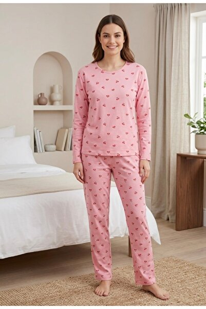 Uzunlar Tekstil Genç Gurup %100 Pamuk Kısa Kol Alt Uzun Yazlık Pijama Takımı