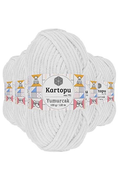 atastore2017 5 Pieces Yumurcak Velvet Hand Knitting Yarn Snow White K010