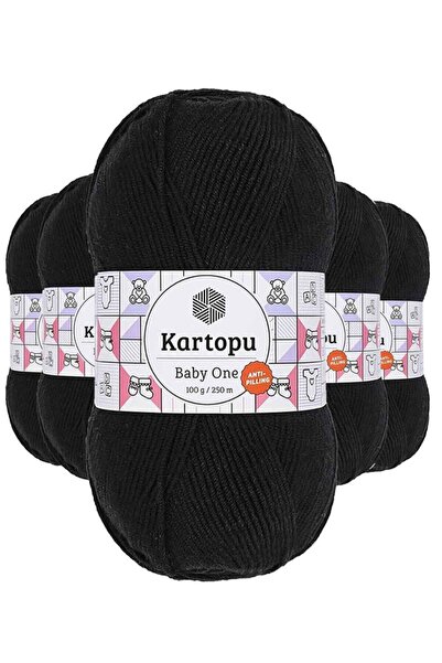 atastore2017 5 Pieces Baby One Non-Pilling Hand Knitting Yarn Wool Black K940