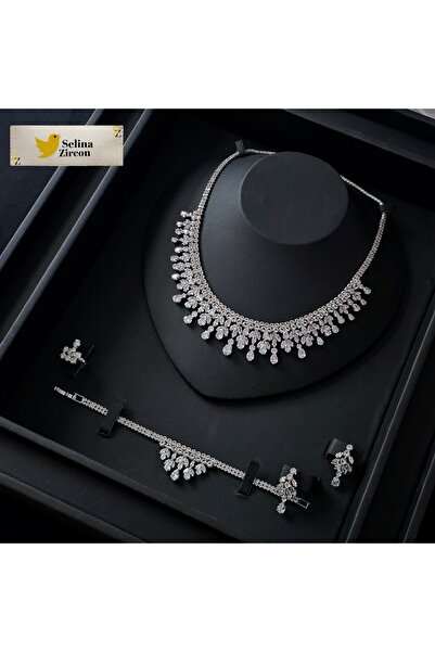 jewelrystore High-End Zircon Accessories Set with Box