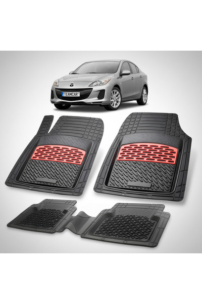 TEAMCAR Mazda 3 BL Facelift Sedan Compatible Floor Mats 2011-2013 | Red