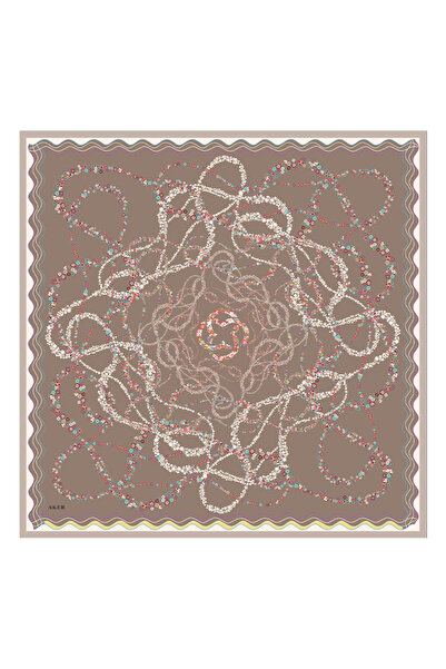 Aker Brown 90X90 Silk Cotton Scarf