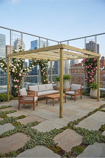 worldofwood Ahşap Pergole Çardak Tente Bahçe Pergola