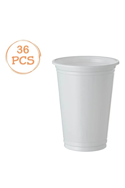 Zumzeria Set of 36 White Plastic Cups 350ml