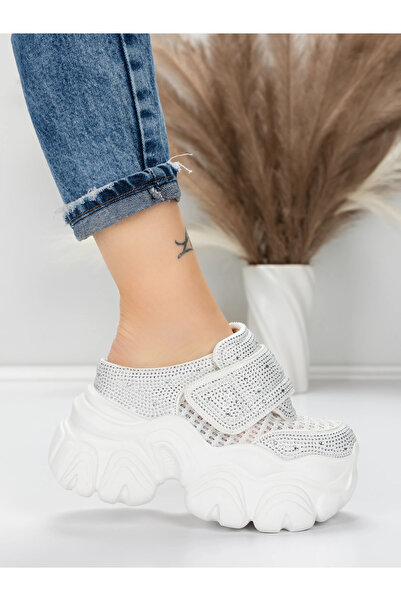 mei Women's Platform Clogs 569-67 White
