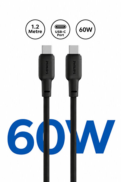 Philips 60W USB-C to USB-C Hızlı Şarj ve Data Kablosu 1.2 M
