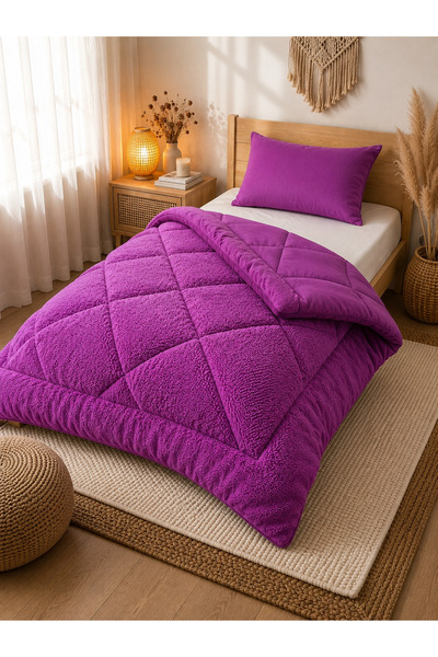 Violacasa Exclusive Welsoft Single Duvet Set with Pillowcase Purple