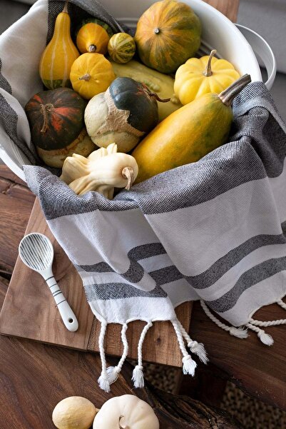 Barine Simple Tassel 2-Piece Kitchen Towel Black