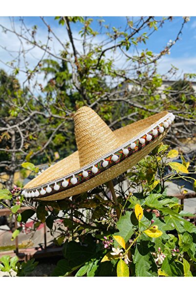 AKTEZ-EL Pălărie mare de paie, originală mexicană