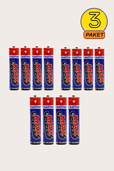 JASPER Max Energy Max-0637 Pvc Ince Pil 12 Adet Kalem Pil Kumanda Pili