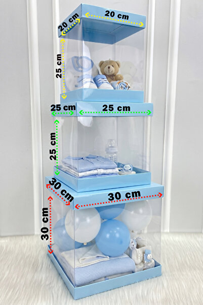 ZEYMERADE Asetat Kutu, Şeffaf Katlanabilir Demonte, Doğum Hediye Baby Shower ...