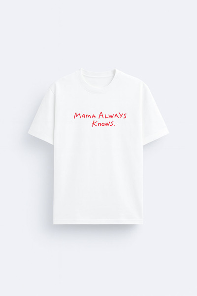 AYDESİGN Tricou alb din țesătură 100% bumbac, imprimat cu textul „Mamele știu...