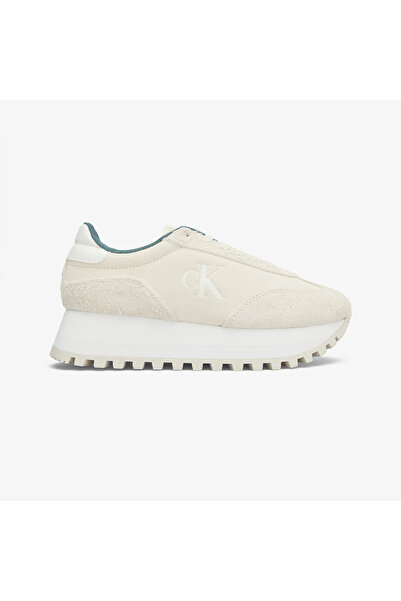 Calvin Klein Jeans Runner Laceup Ml Suede Kadın Bej Spor Ayakkabı