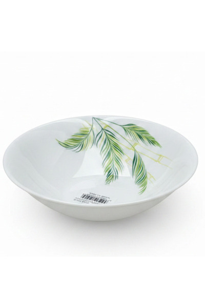 Larah White Opalware Bowl with Elegant Leaf Design – 6.5 Inch