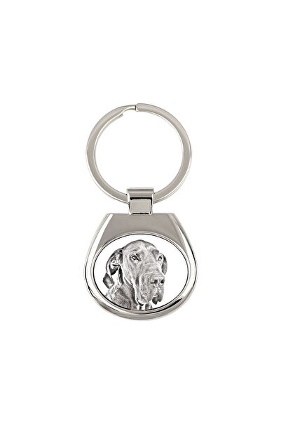 Art - Dog Breloc Great Dane - cu câine, cu imprimeu, pandantiv personalizat d...