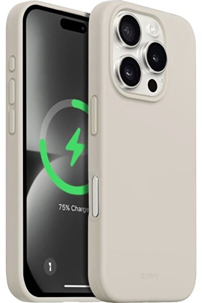 Crong Husă magnetică colorată pentru iPhone 16 Pro Max, bej piatră