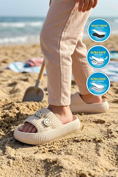 WALKWAY 292 F-P Ecru Girls' Slippers