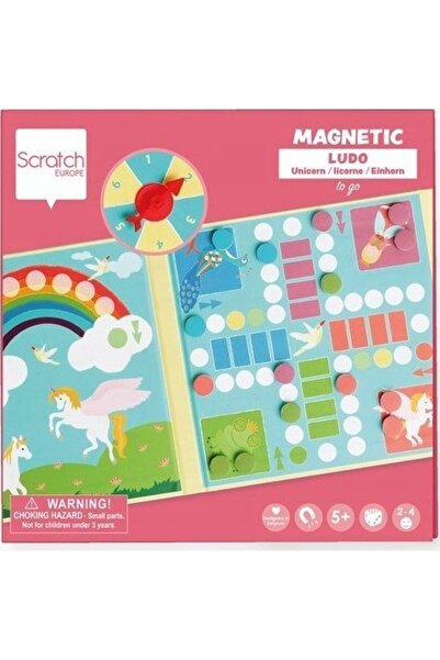 Scratch Magnetic game Chinczyk with spinner Uninorozce