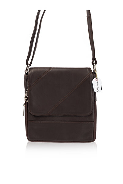 westbag Genuine Leather Multi-Compartment Unisex Messenger Bag Crossbody Shou...