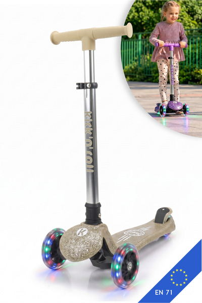 OLLY Kick'n'Roll Led Işıklı 3 Tekerlekli Lean-to-Steer Scooter 3-8 Yaş
