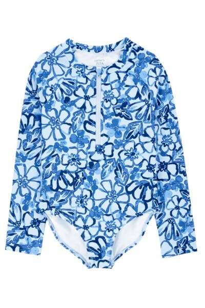 Carter's Carters Kız Çocuk Uzun Kollu Uv Korumalı Mayo 6-8 Yaş MAVİ