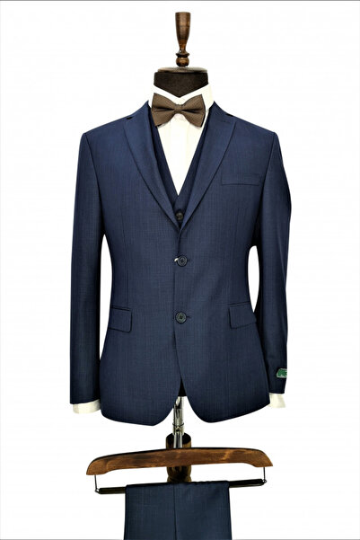AMONCE Men's Slim Fit Fergus dark blue suit