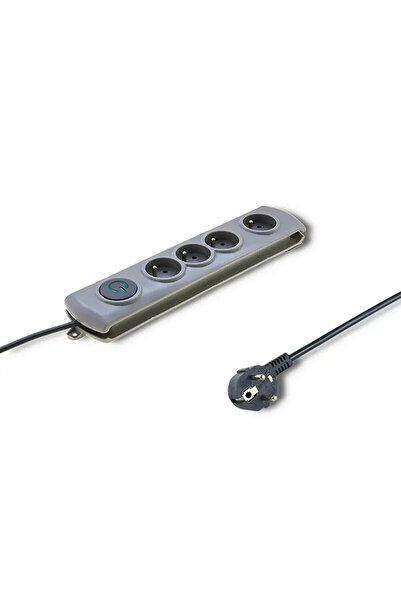 Qoltec Bară anti-supratensiune 2.5M 4 prize Gri/Modern
