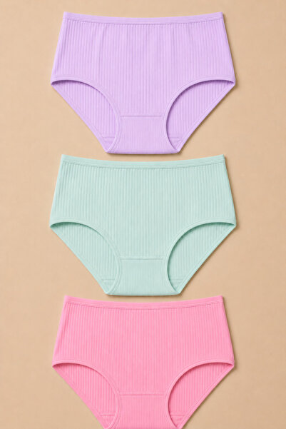 belpa Women's Ribbed Cotton Panties 9-Pack