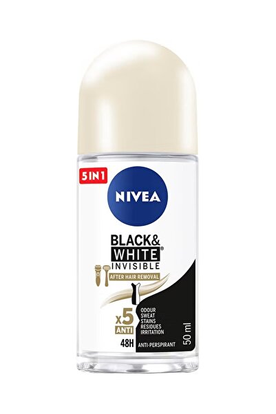 Nivea Men مزيل عرق أسود وأبيض غير مرئي، ناعم كالحرير، مضاد للتعرق للنساء، رول...