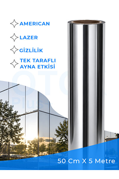 SUNDARK 50 cm X 5 Metre | %35 Tek Taraflı Aynalı Cam Filmi | Açık Ton | – Ame...