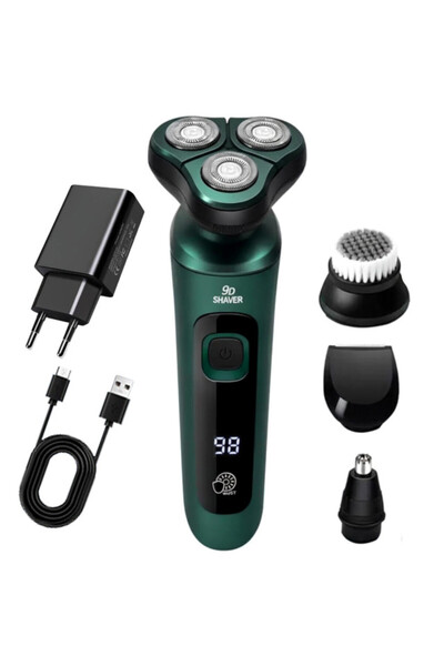 VeeShop Aparat de ras electric cu trei lame rotative si tăiere dublă, 4 în 1,...