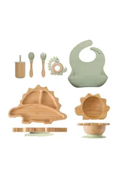 Arydoo Dinosaur Bamboo Baby Feeding Set, Eco-Friendly Bamboo Fiber, Suction &...