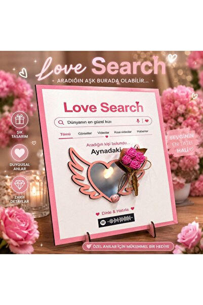 tridex laser Love Search Tasarımlı Aynalı Kalp Detaylı Çerçeveli Ayna Dünyanı...