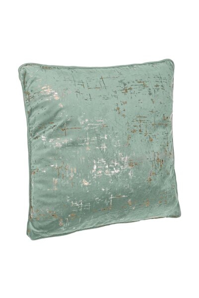 OEM Mint Green Velvet Winter Decorative Pillow with Golden Pattern 45x45cm