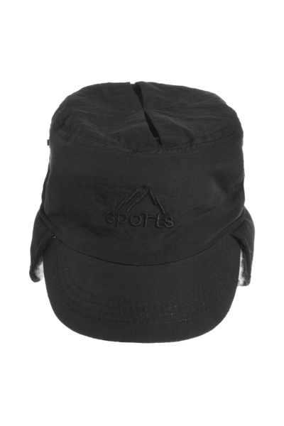 Zumzeria Black Trapper Winter Cap with Faux Fur Ear Cover & Strap for Men