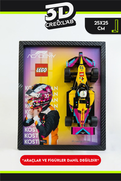3Dcreo.lab Lego Formula 1 Speed Champions Uyumlu Pilot Baskılı Sanatsal Sergi...
