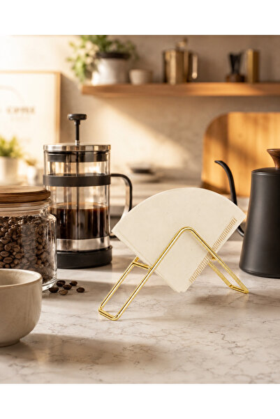 mba decor metal bending art Gold Filtre Kahve Kağıdı Tutucu Metal Kahve Filtresi Standı Organizer