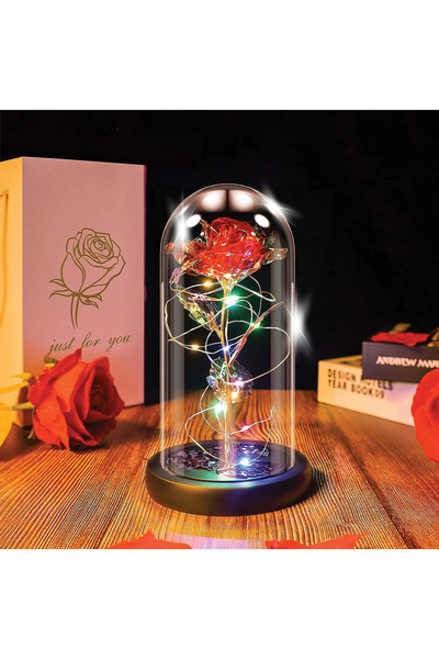 Zumzeria Decorative Dome with Holographic Rose and Light Ø8x15cm