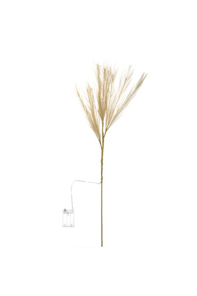 OEM Decorative Pampas Branch with 9 Small Ecru Branches and 27 LED Lights 90cm