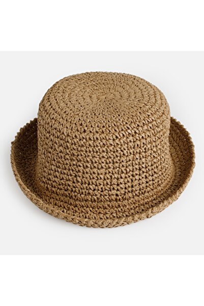 Zumzeria Beige Straw Bucket Hat for Women