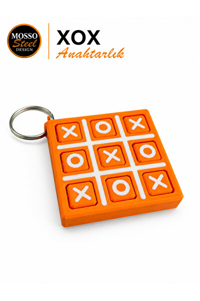 Mosso Steel Xox Keychain – Xo Tic Tac Toe Keychain Game with Rotatable Letter...