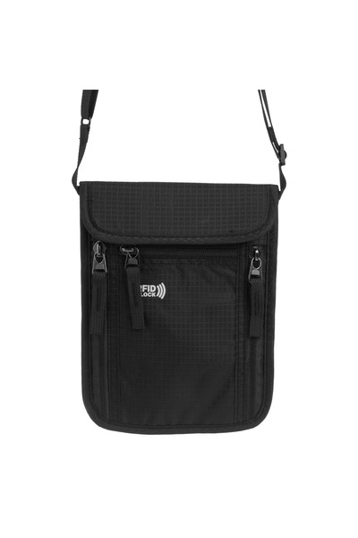 Zumzeria Black RFID Protection Bag for Men 15.5x20.5cm